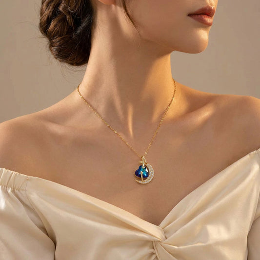 Celestial Sapphire Heart Necklace