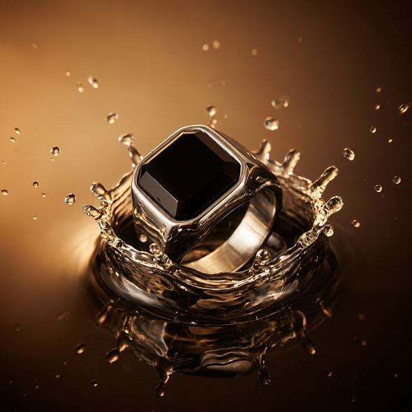 Midnight Sovereign Signet Ring