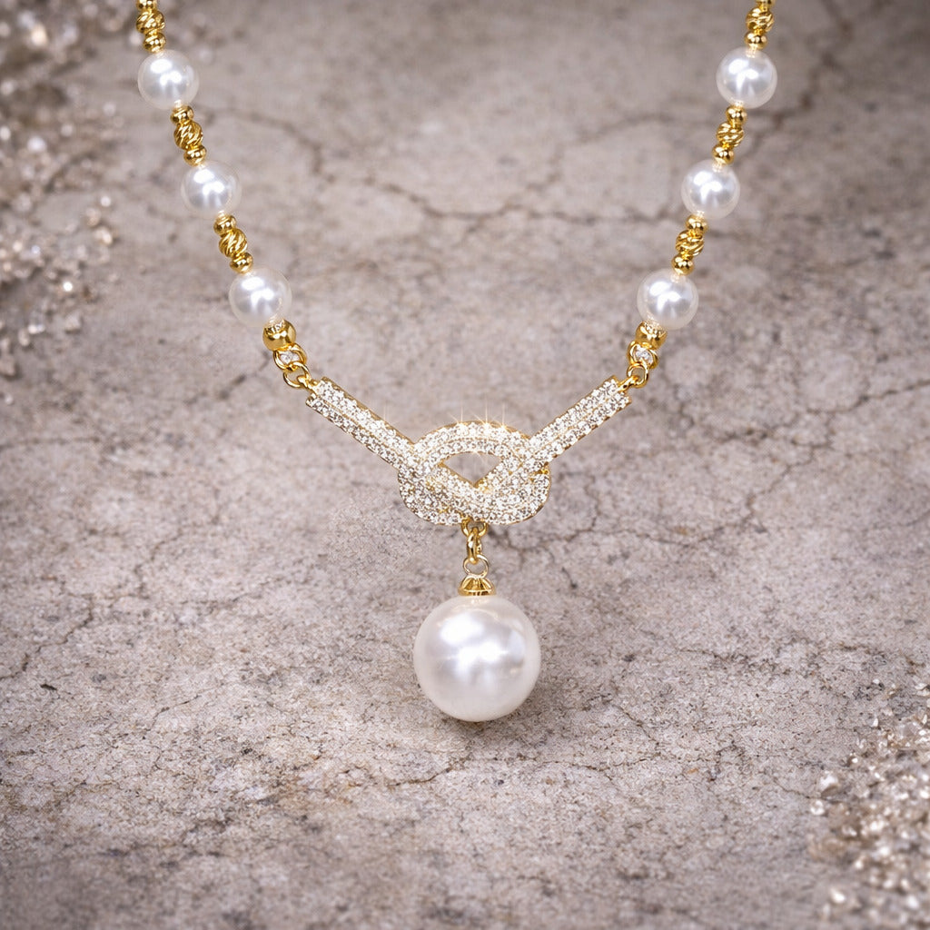 Eterna Pearl Knot Necklace