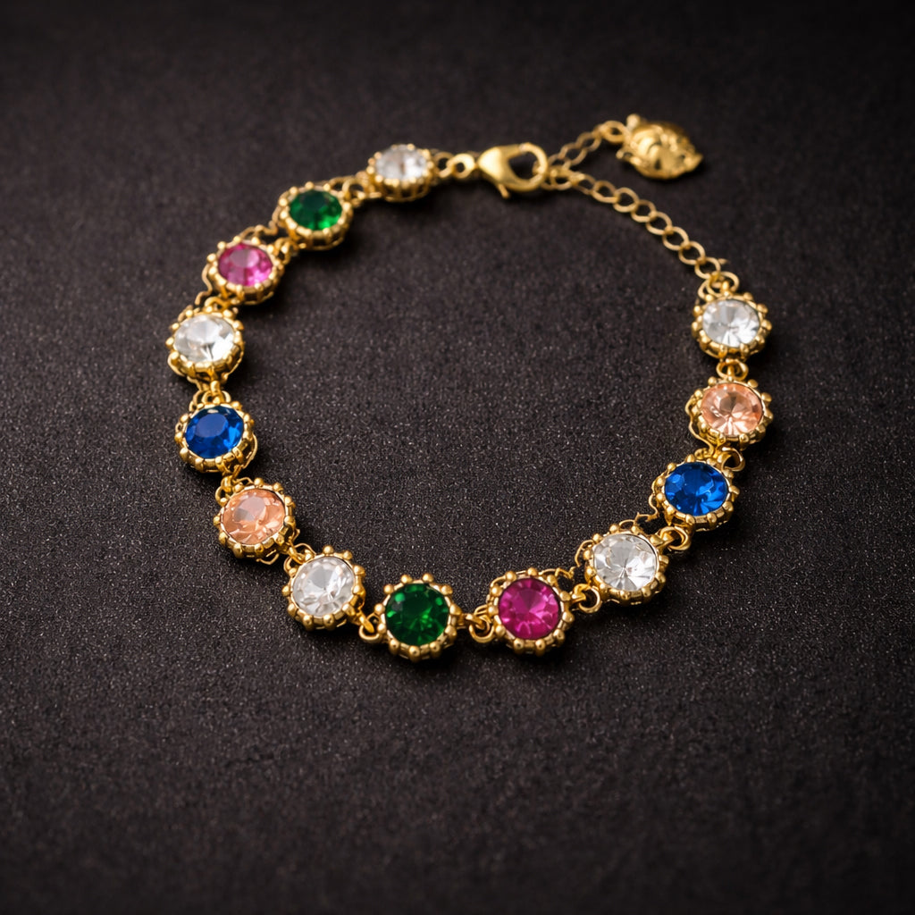 Navya Multicolor Crystal Bracelet