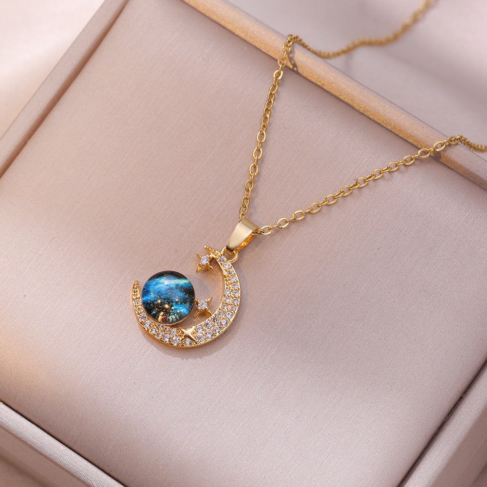 Celestial Moonlight Crystal Necklace