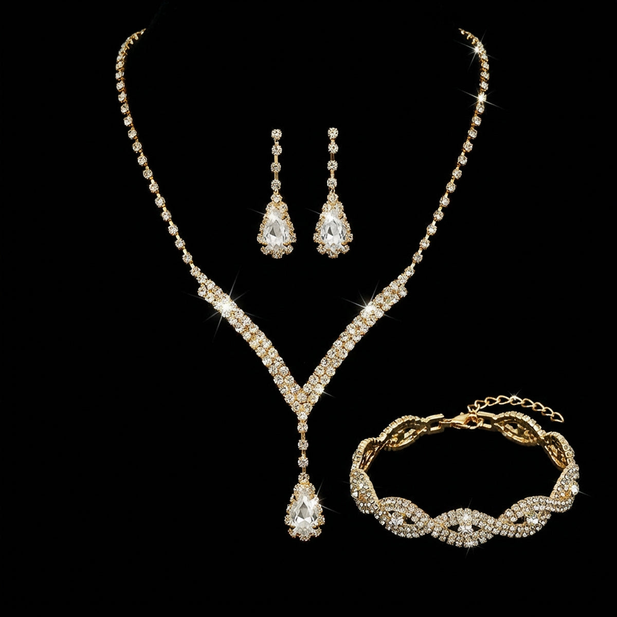 Celeste Teardrop Diamond-Look Jewelry Set