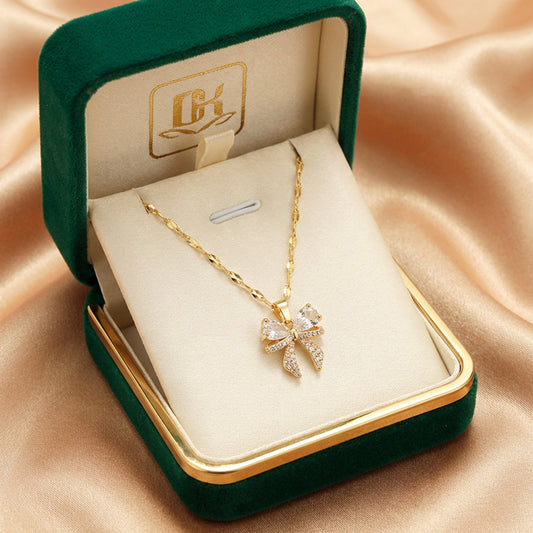 Golden Bow Grace Necklace