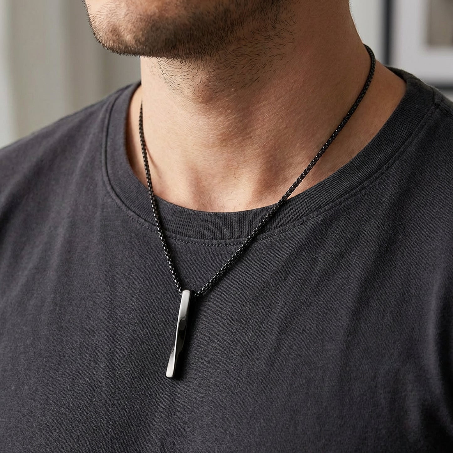 Urban Edge Bar Pendant Necklace