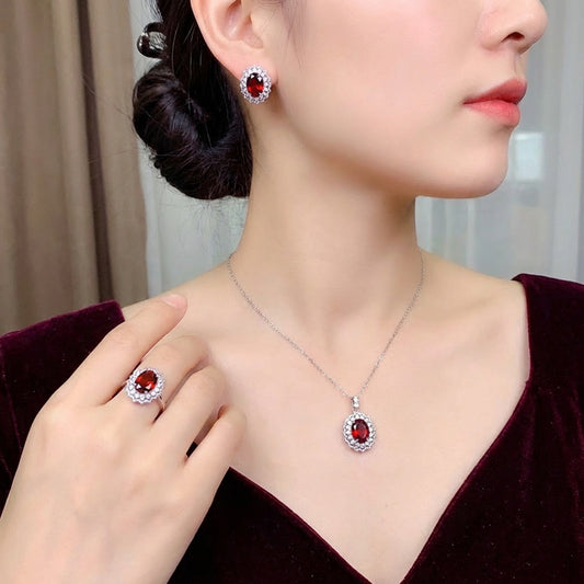 Crimson Royale Crystal Jewelry Set