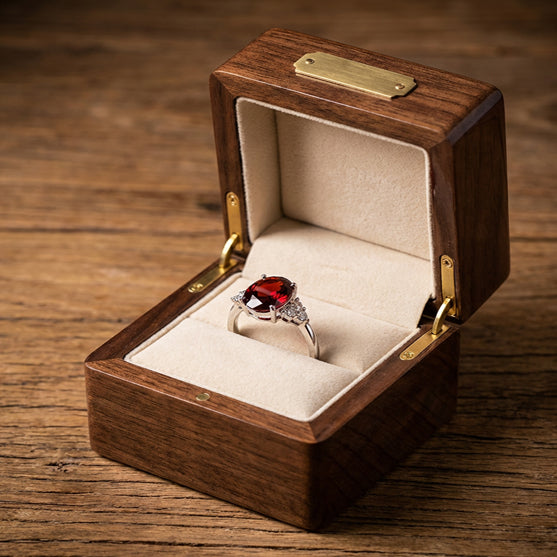 Crimson Elegance Crystal Ring