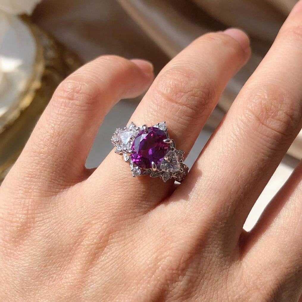 Royal Amethyst Crystal Ring