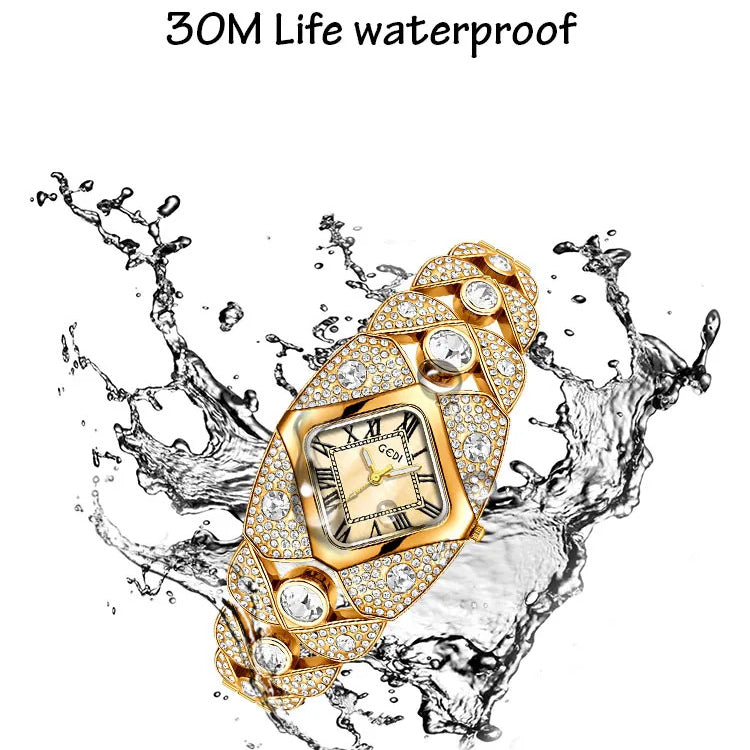 Golden Radiance Crystal Luxe Watch