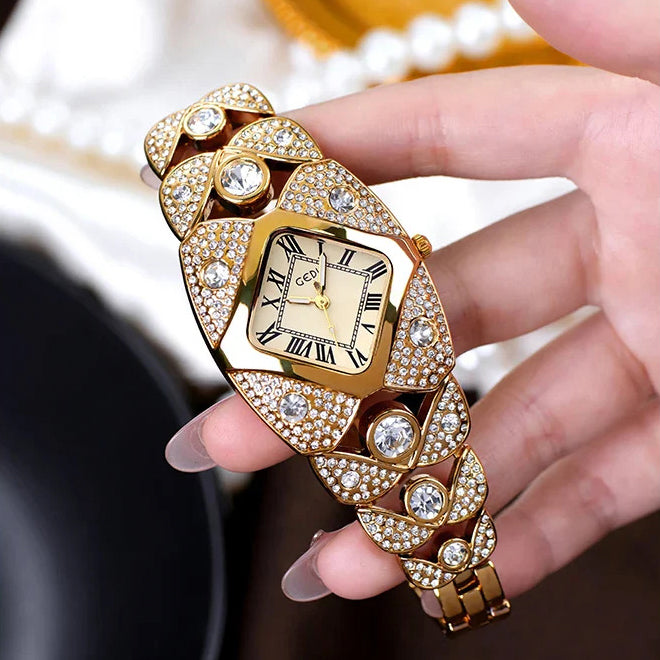 Golden Radiance Crystal Luxe Watch