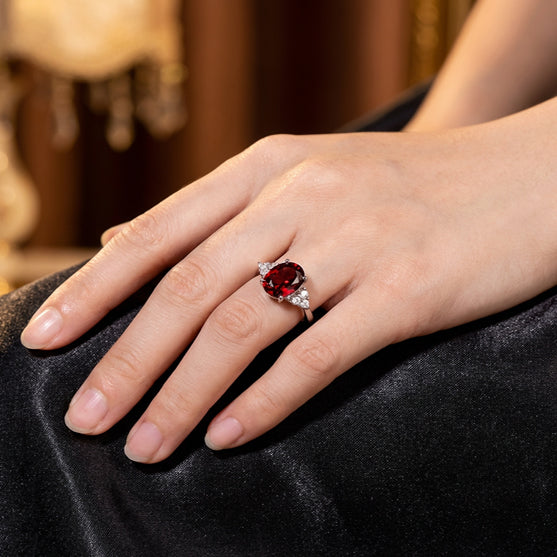 Crimson Elegance Crystal Ring