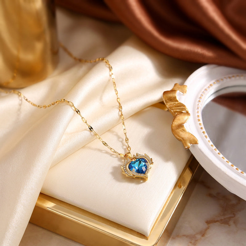 Ocean Blue Heart Necklace