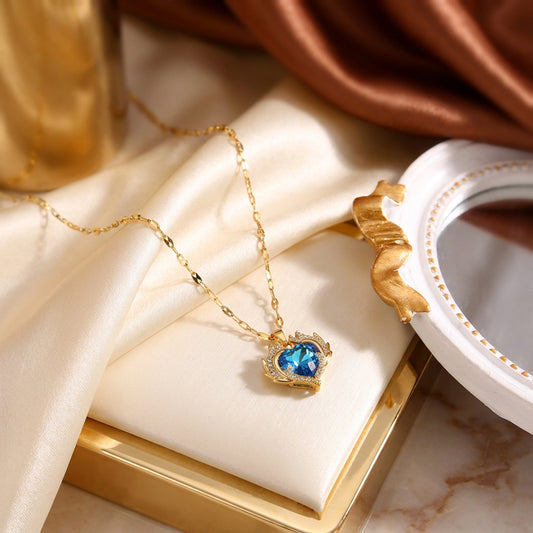 Ocean Blue Heart Necklace