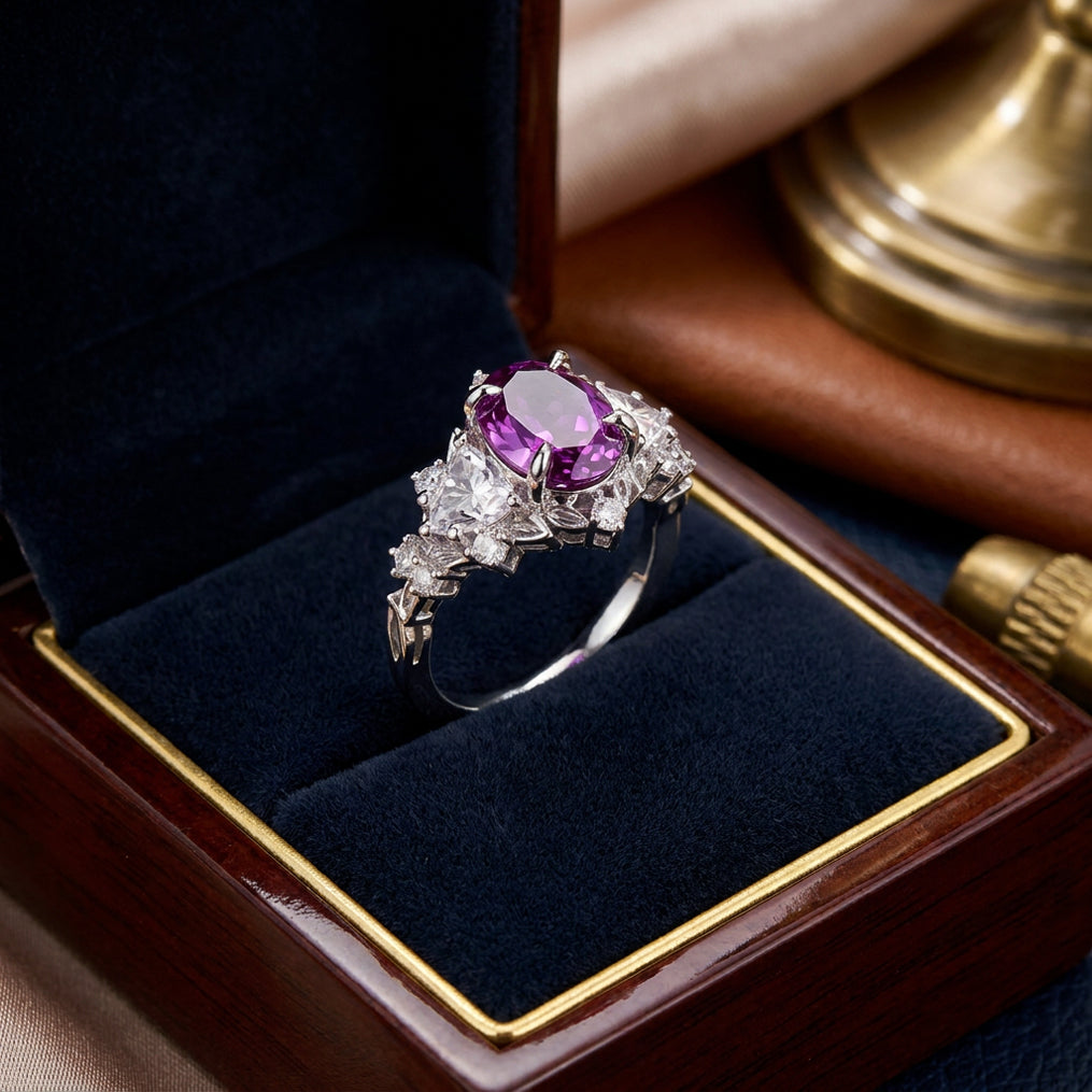 Royal Amethyst Crystal Ring