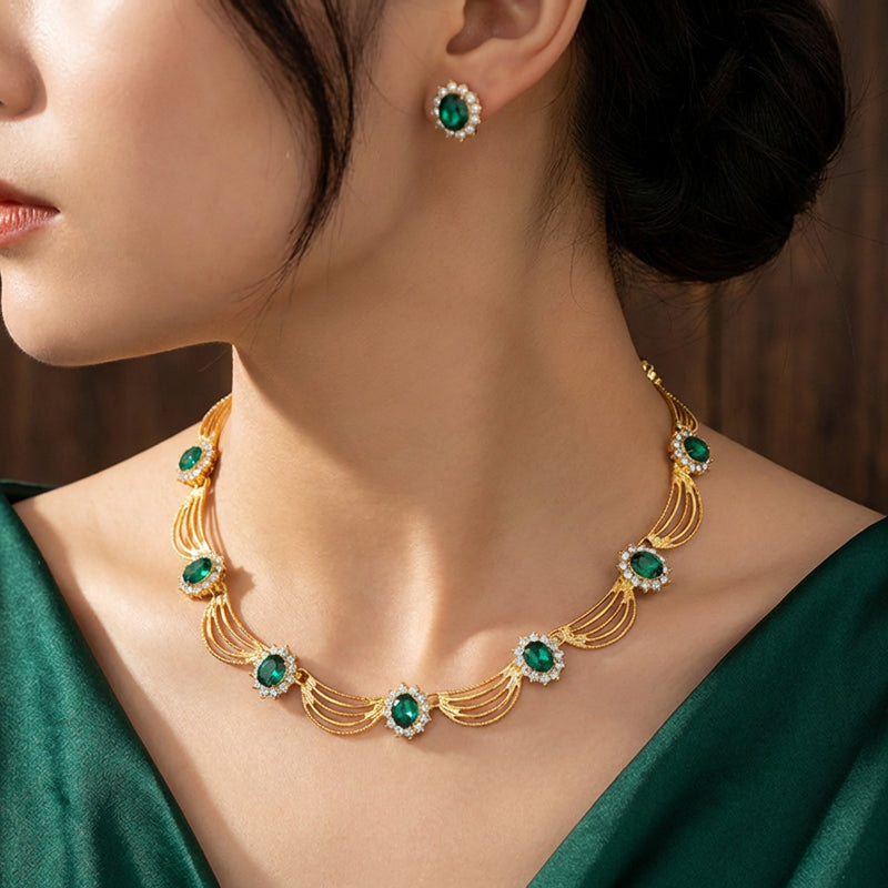 Emerald Royale Statement Jewelry Set
