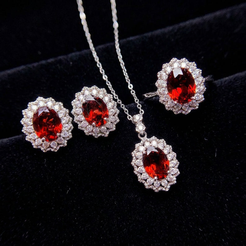 Crimson Royale Crystal Jewelry Set