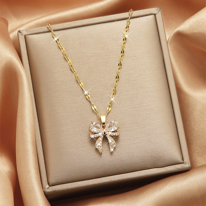 Golden Bow Grace Necklace
