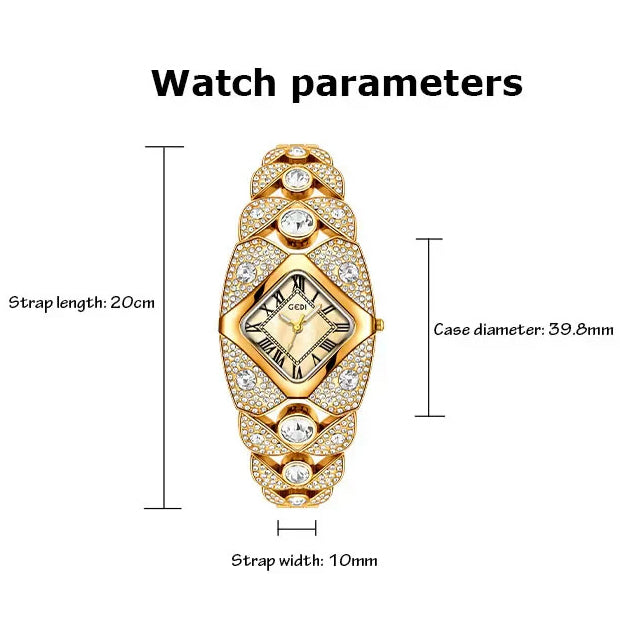 Golden Radiance Crystal Luxe Watch