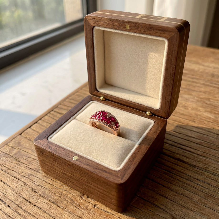 Crimson Luxe Statement Ring