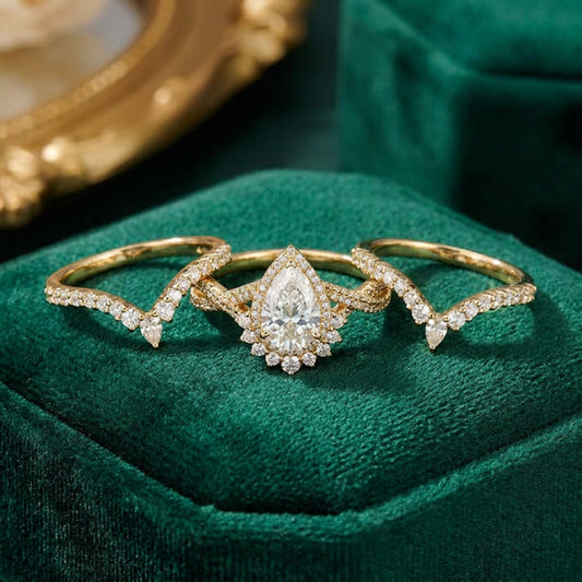 Celestial Teardrop Crown Ring