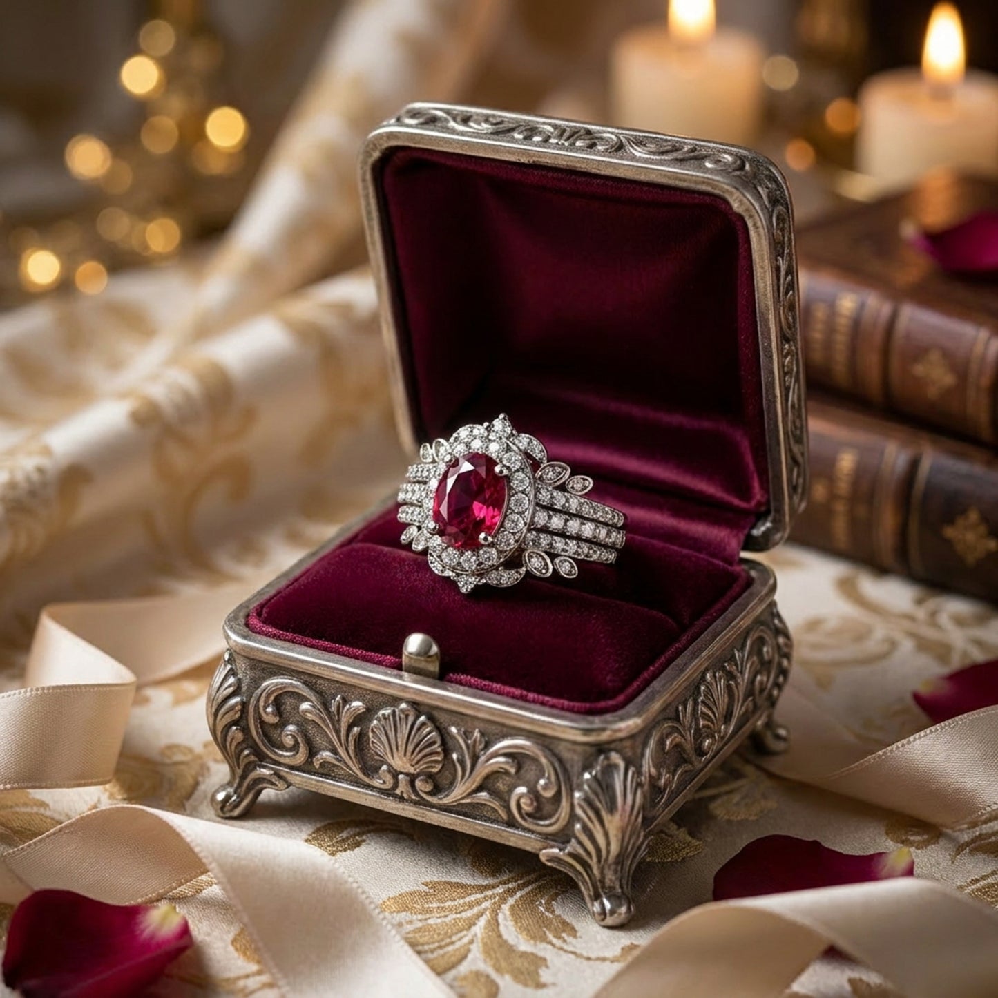 Crimson Royale Halo Ring