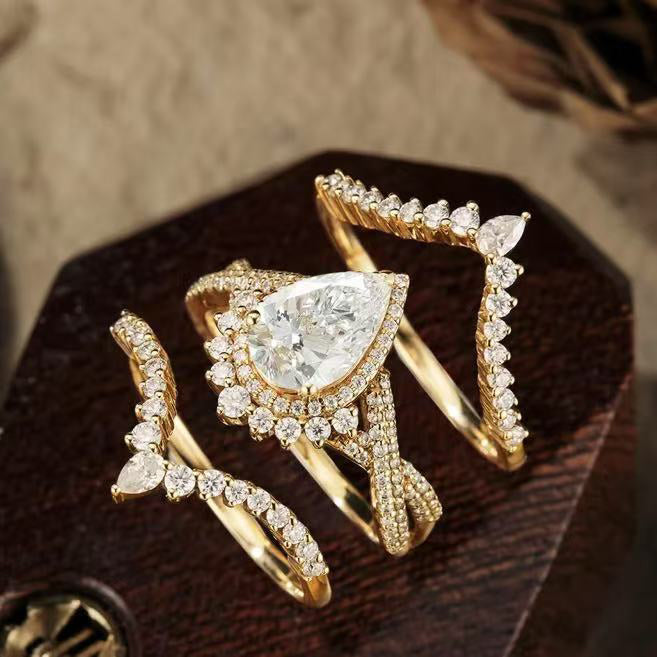 Celestial Teardrop Crown Ring