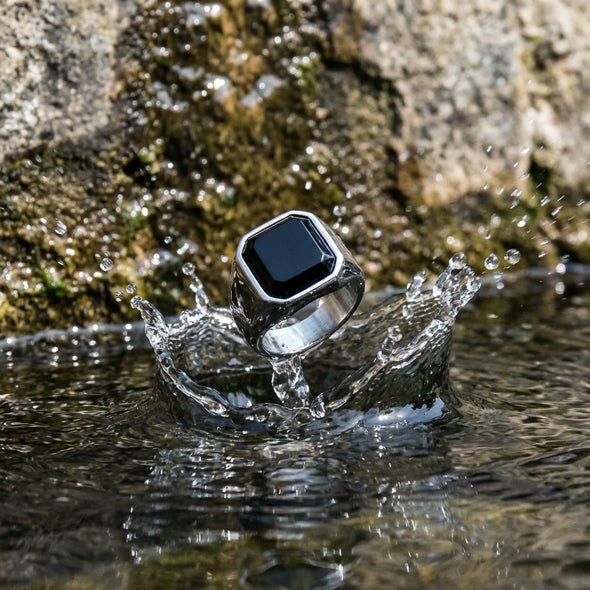Midnight Sovereign Signet Ring