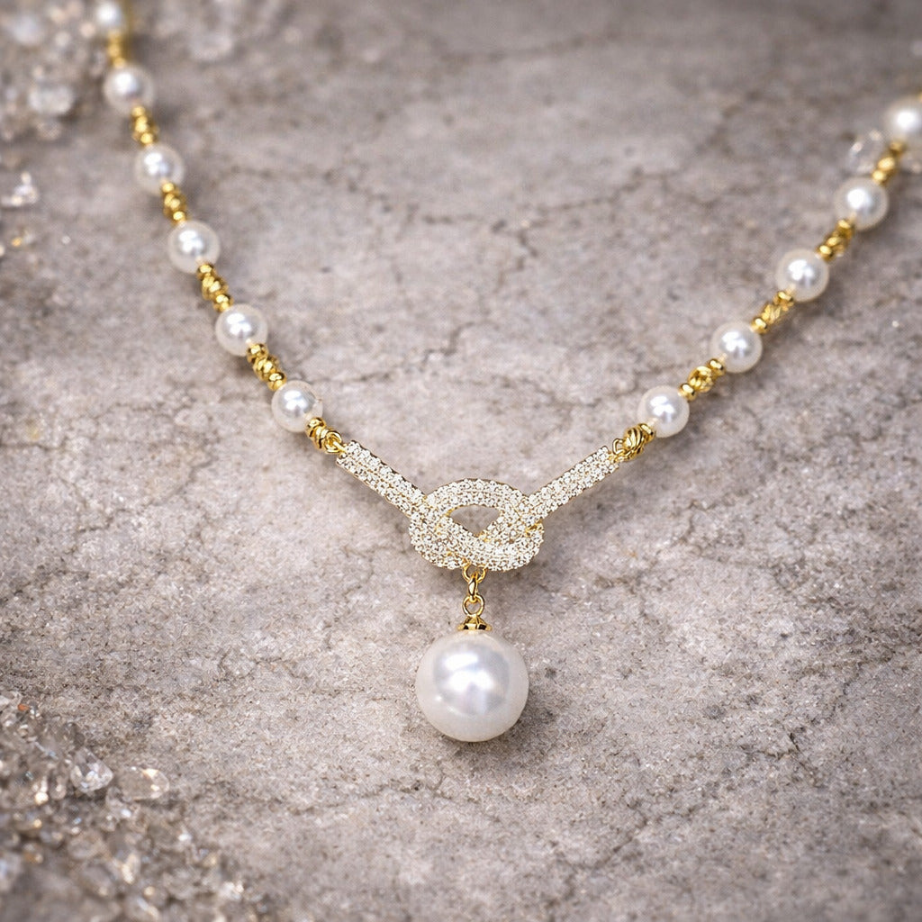 Eterna Pearl Knot Necklace