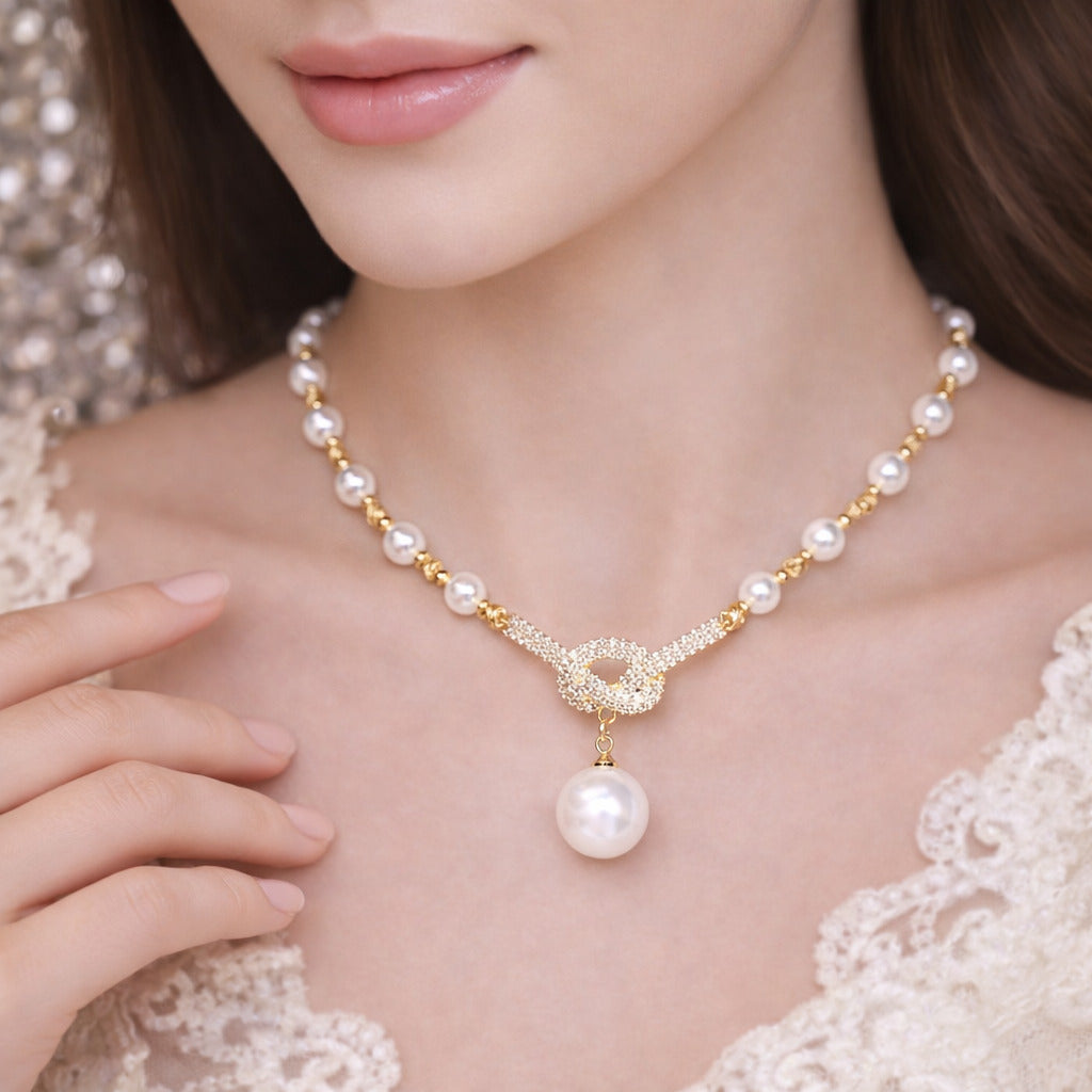 Eterna Pearl Knot Necklace