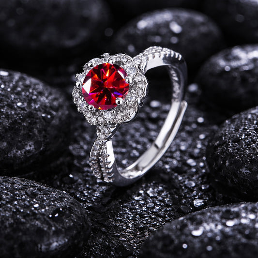 Scarlet Halo Diamond-Look Ring