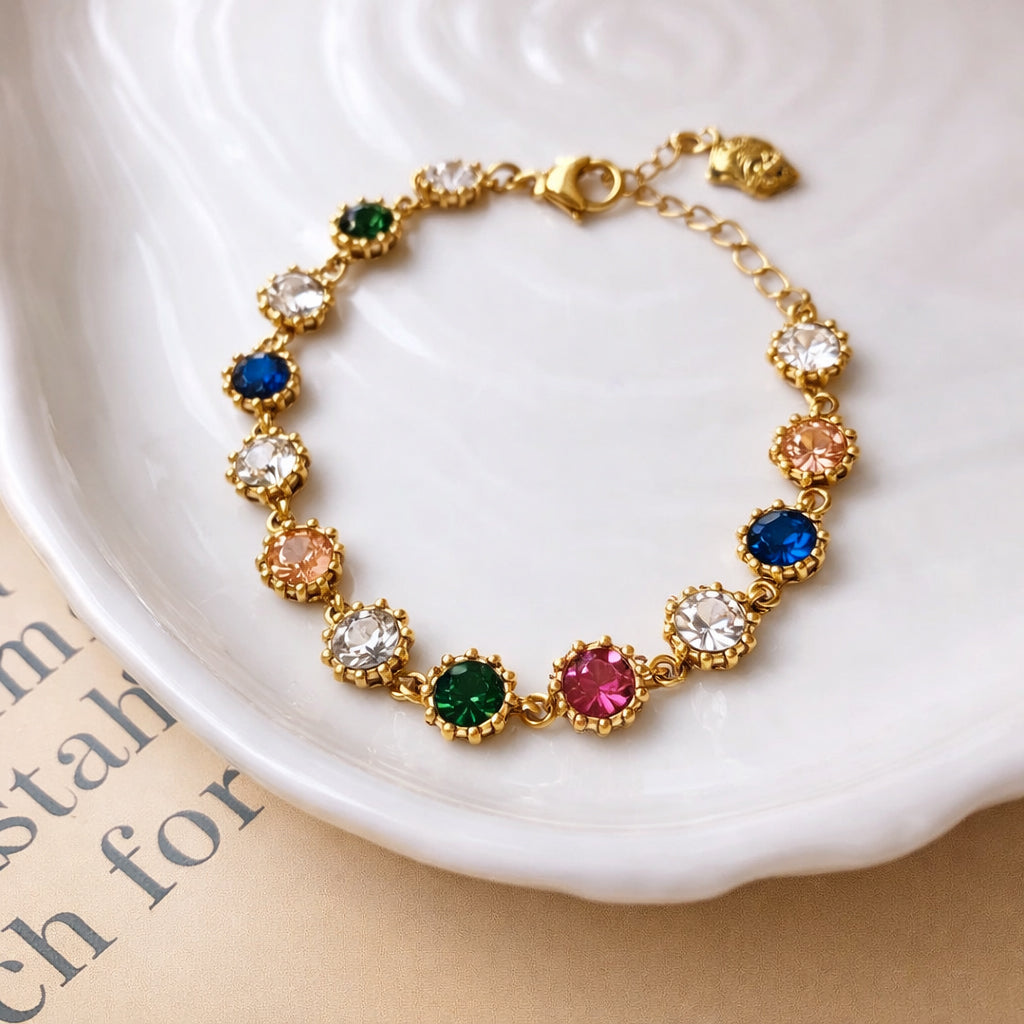 Navya Multicolor Crystal Bracelet