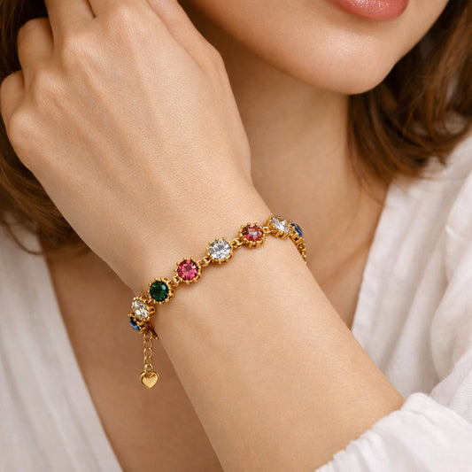Navya Multicolor Crystal Bracelet