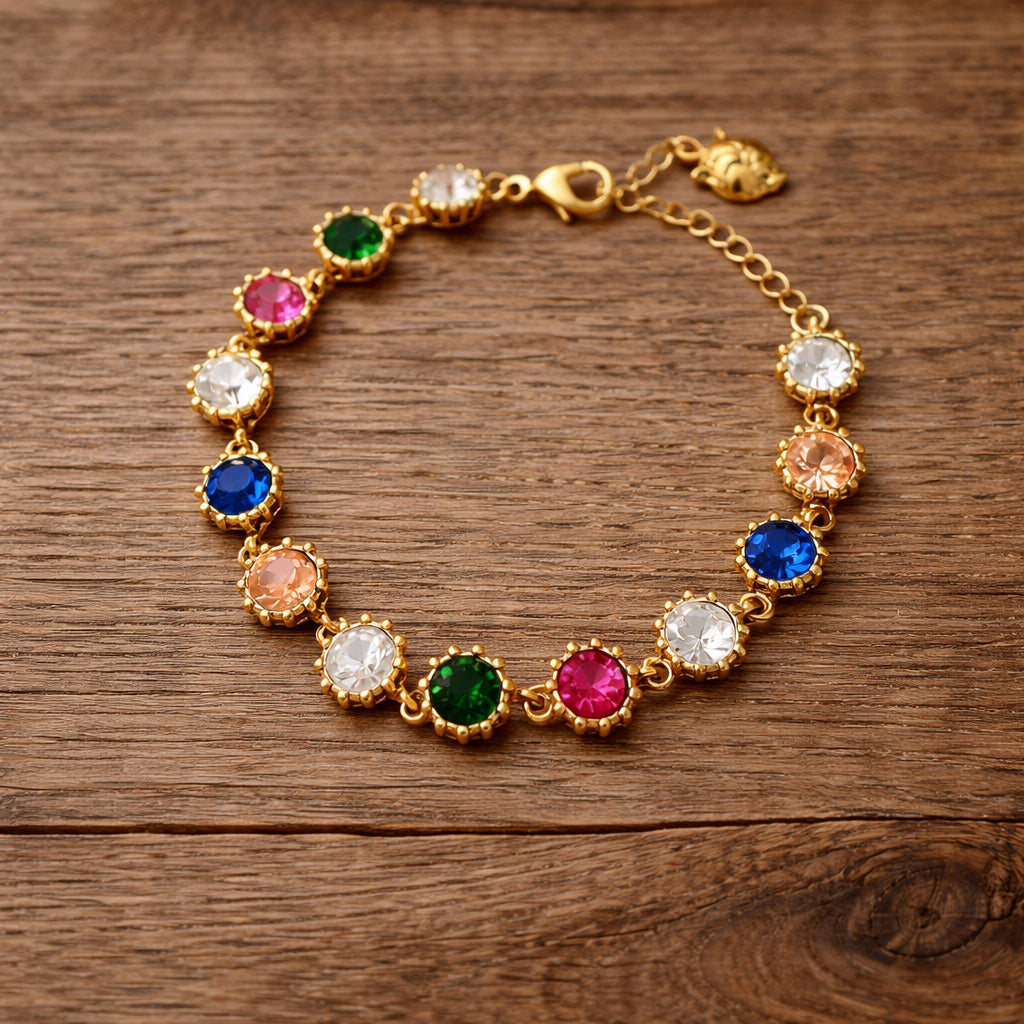 Navya Multicolor Crystal Bracelet