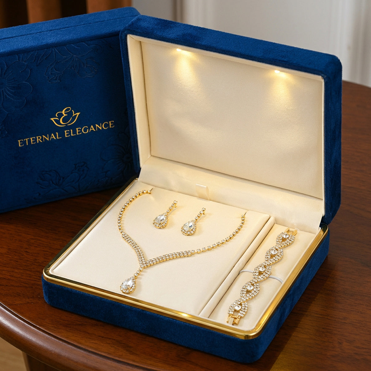 Celeste Teardrop Diamond-Look Jewelry Set