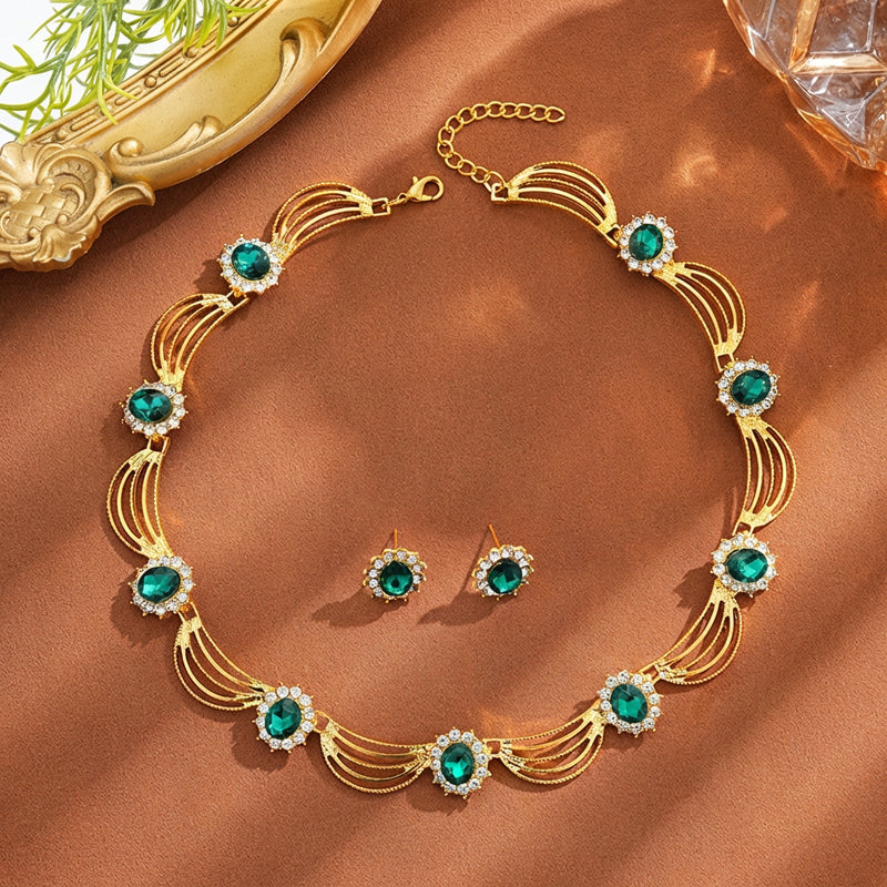 Emerald Royale Statement Jewelry Set
