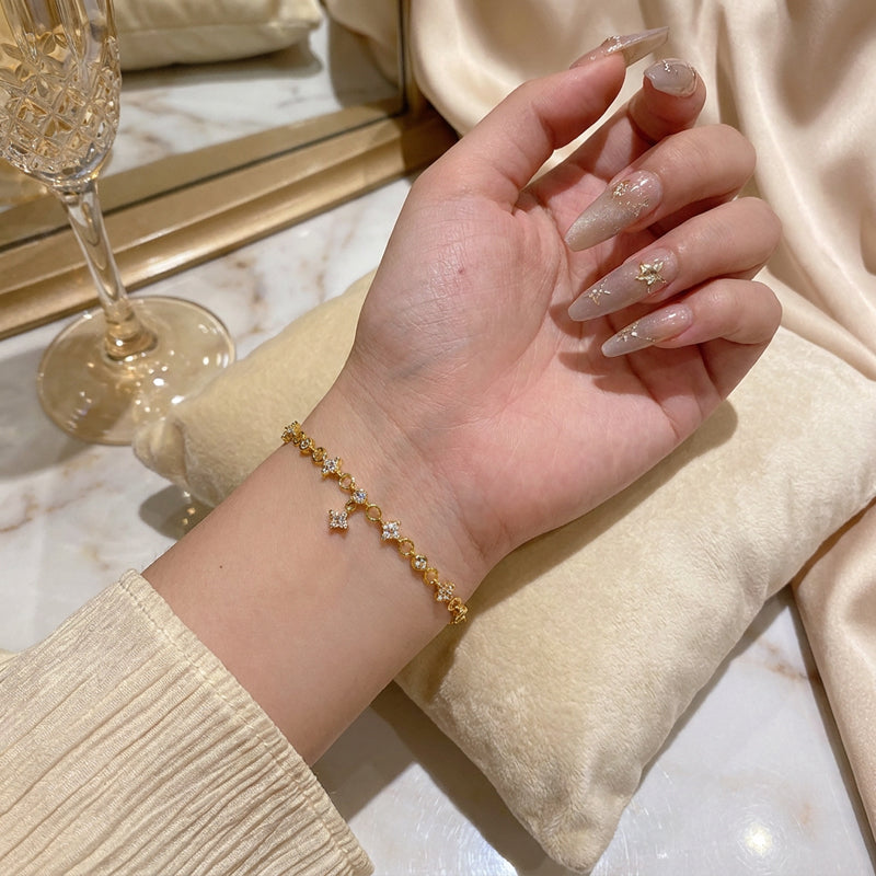 Golden Flower Charm Bracelet