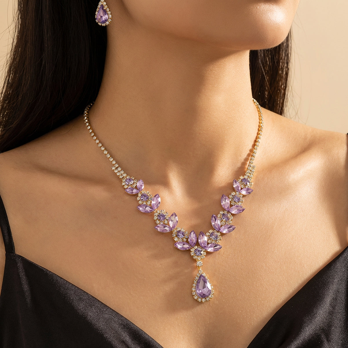 Amethyst Bloom Jewelry Set