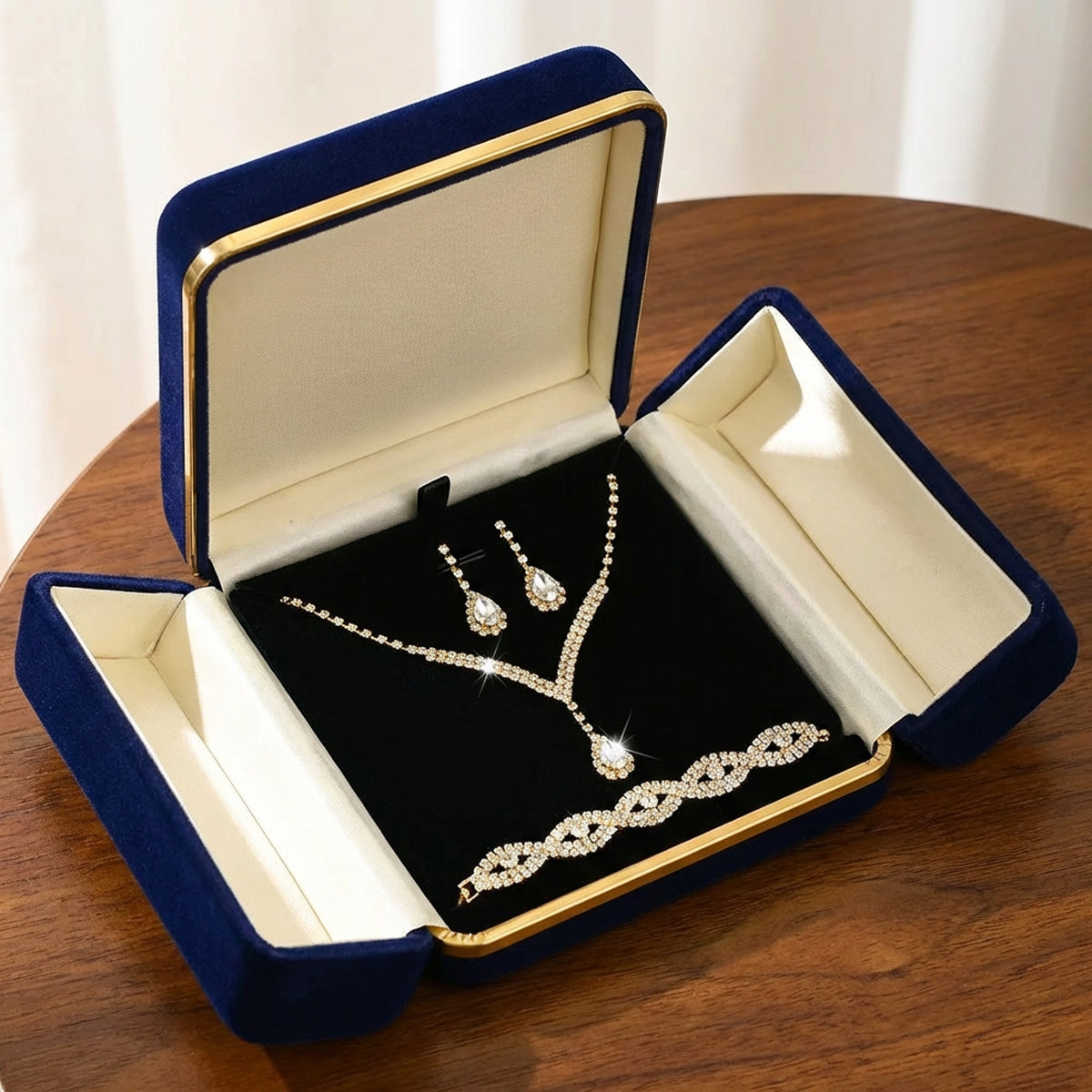 Celeste Teardrop Diamond-Look Jewelry Set