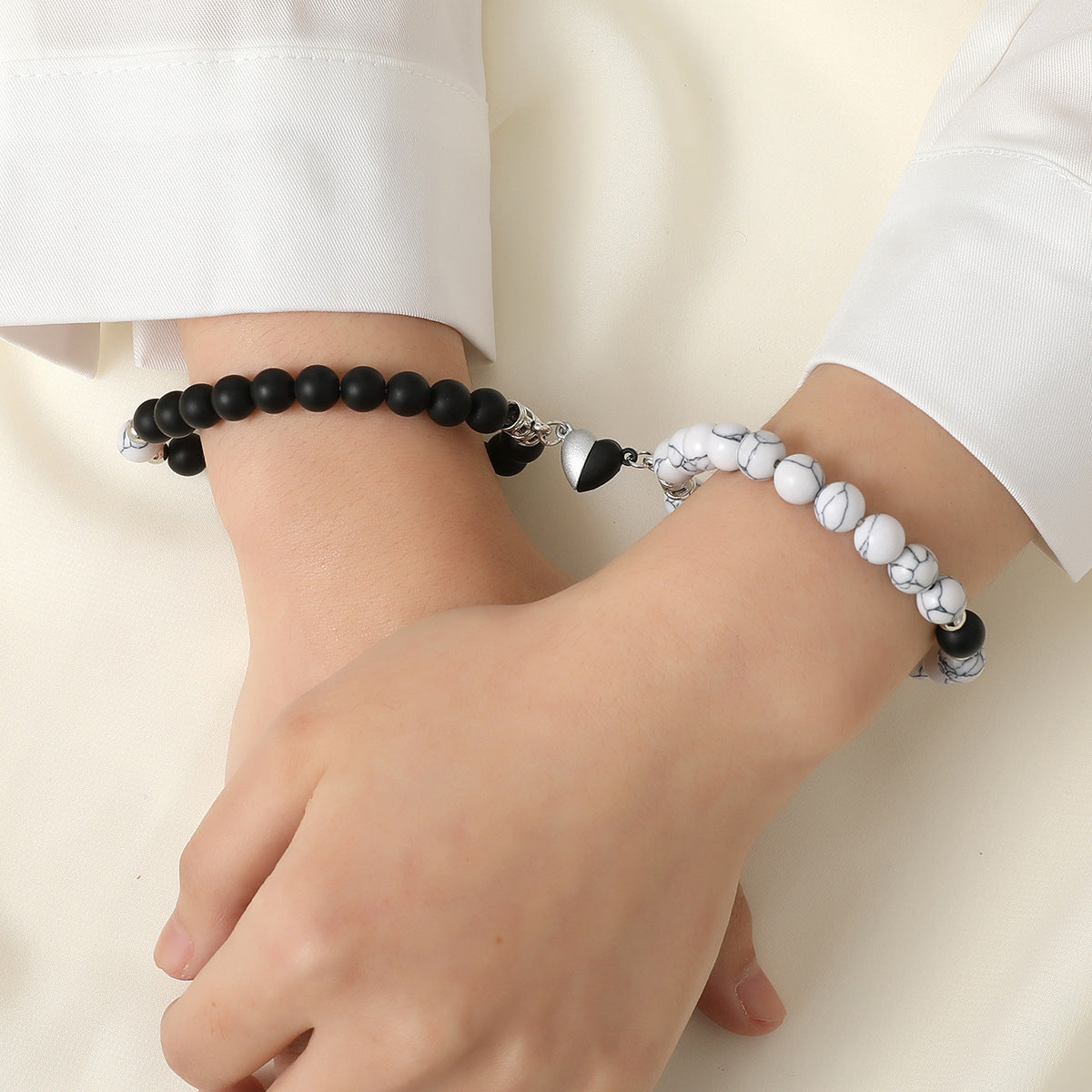 Yin & Yang Magnetic Heart Bracelets