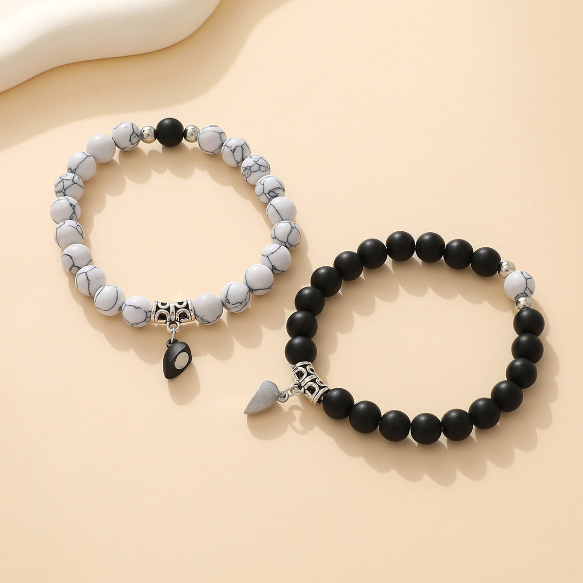 Yin & Yang Magnetic Heart Bracelets