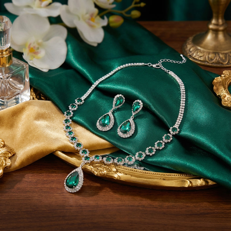 Emerald Elegance Crystal Set