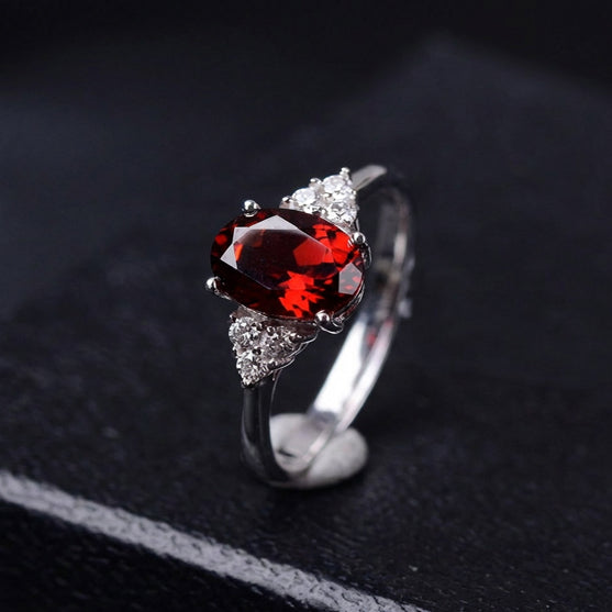 Crimson Elegance Crystal Ring