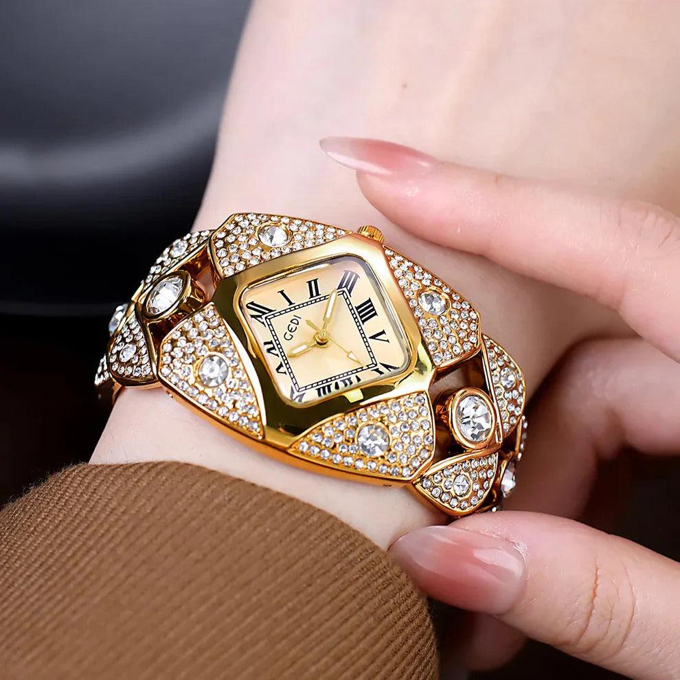 Golden Radiance Crystal Luxe Watch
